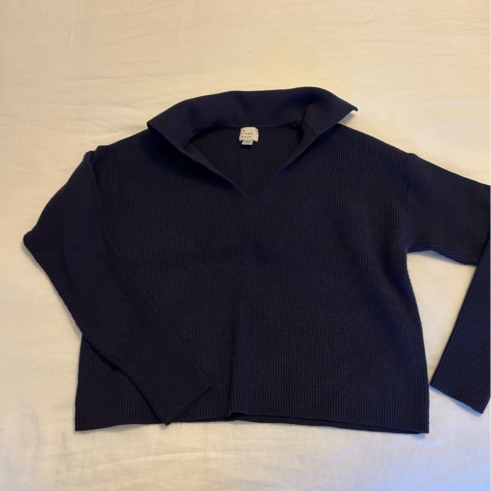 A New Day Collared Ribbed Pullover - Picture 2 of 3